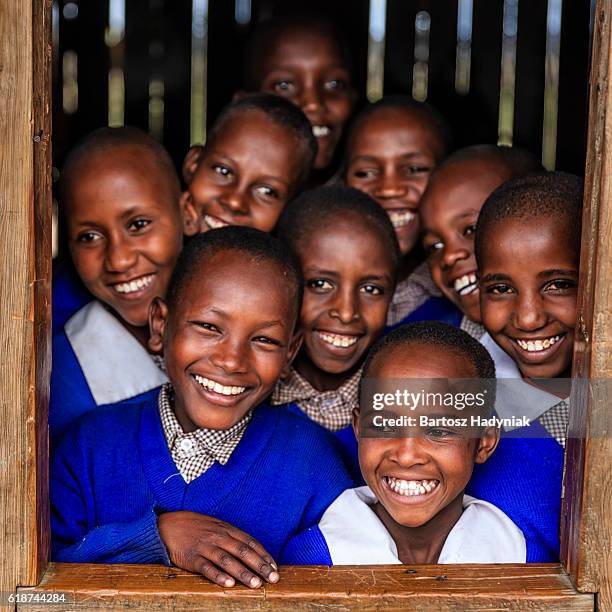 group of african school children inside classroom, kenya - kenya children stock pictures, royalty-free photos & images