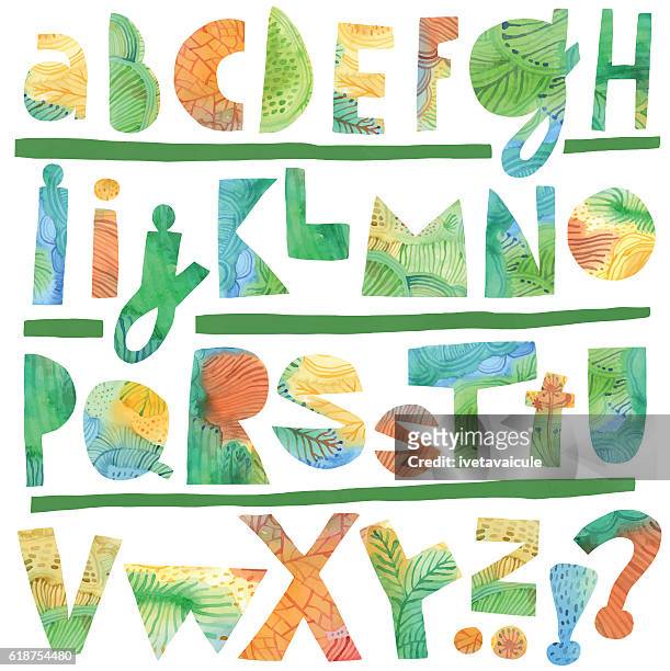 abstract painted alphabet letters - letter y stock illustrations