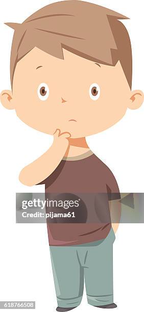 kid thinking - teenagers only stock illustrations