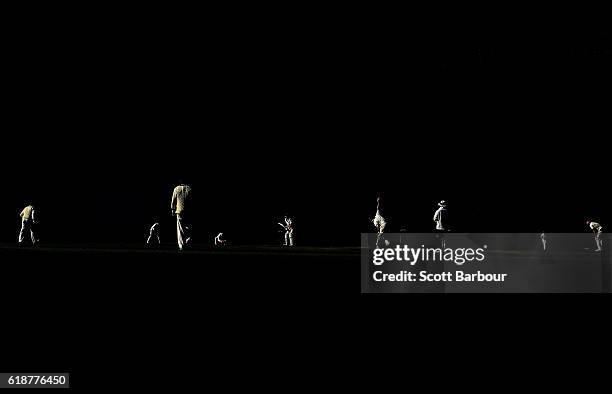 James Faulkner of Tasmania plays a shot of the bowling of Daniel Christian of Victoria during day four of the Sheffield Shield match between Victoria...