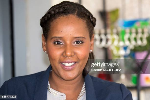 Ethiopian-born Pnina Tamano-Shata poses for an AFP Photographer at her home in the Israeli city of Petah Tikva near Tel Aviv on October 28, 2016. -...