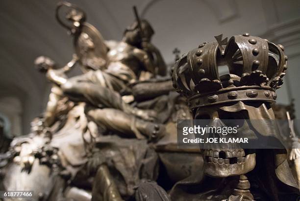 The Tomb of Charles VI, Holy Roman Emperor coffin one of 149 members of the Habsburg dynasty at the Imperial Crypt in Vienna, Austria on October 19,...