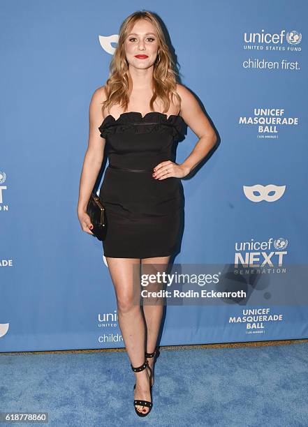 Actress Julianna Guill attends 4th Annual UNICEF Masquerade Ball at Clifton's Cafeteria on October 27, 2016 in Los Angeles, California.