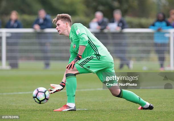 Dean Henerson of Manchester United during Premier League 2 match between Tottenham Hotspur Under 23s against Manchester United Under 23s at Tottenham...