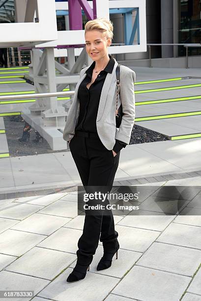 Davinia Taylor of Hollyoaks pictured outside Channel 4 on October 28, 2016 in London, England.