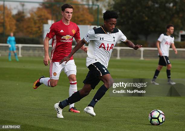 Kyle Walker-Peters of Tottenham Hotspur during Premier League 2 match between Tottenham Hotspur Under 23s against Manchester United Under 23s at...