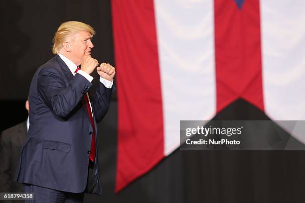 Donald Trump speaks to supporters during a campaign rally at SeaGate Center in Toledo, Ohio, United States on October 27, 2016.