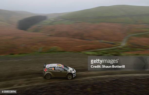 Gus Greensmith of Great Britain and co driver Katrin Becker of Germany and M-Sport World Rally Team during the FIA World Rally Championship Great...