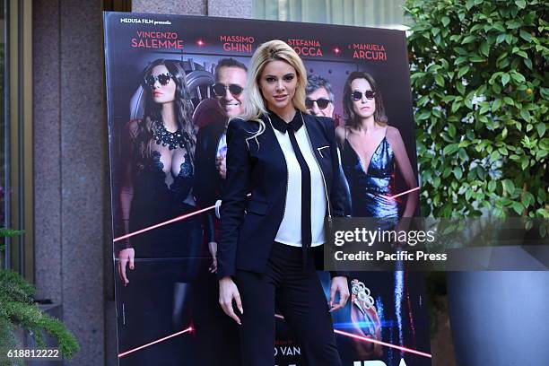 Greek actress and model Ria Antoniou during photocall of the film "Non si ruba a casa dei ladri", a film by Carlo Vanzina.