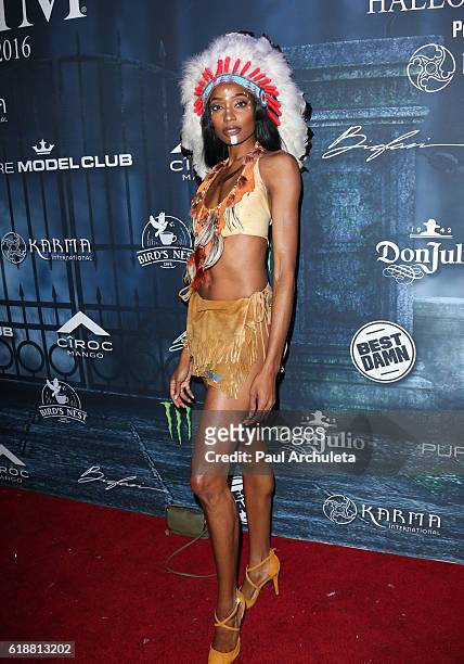 Reality TV Personality Kacey Leggett attends Maxim Magazine's annual Halloween party on October 22, 2016 in Los Angeles, California.