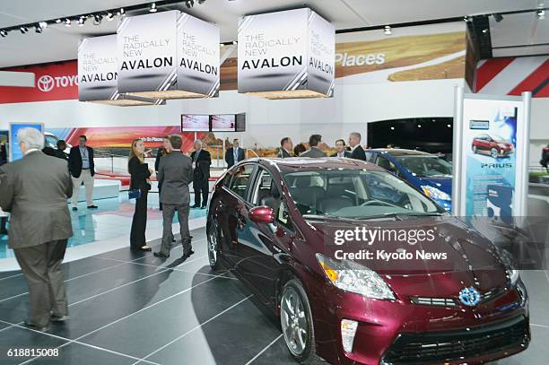 United States - Photo shows the exhibition of Japanese automaker Toyota Motor Corp. At the annual North American International Auto Show that opened...