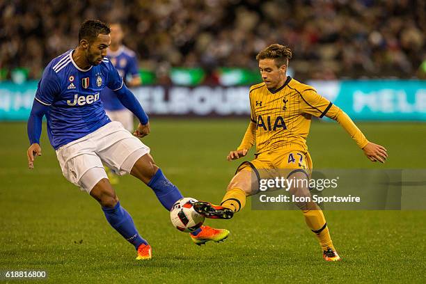 Matia Vitale of Juventus FC and Medhi Benatia of Juventus FC contest the ball during the International Champions Cup between Juventus FC and...