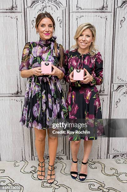 Katherine Kallinis Berman and Sophie Kallinis LaMontagne discuss Georgetown Cupcake at AOL HQ on October 28, 2016 in New York City.