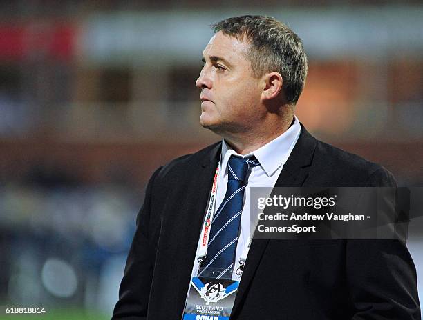 Scotland's head coach Steve McCormack during the pre-match warm-up before the Four Nations match between the Australian Kangaroos and Scotland at...