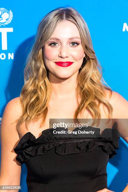 Actress Julianna Guill arrives at the 4th Annual UNICEF Masquerade Ball at Clifton's Cafeteria on October 27, 2016 in Los Angeles, California.