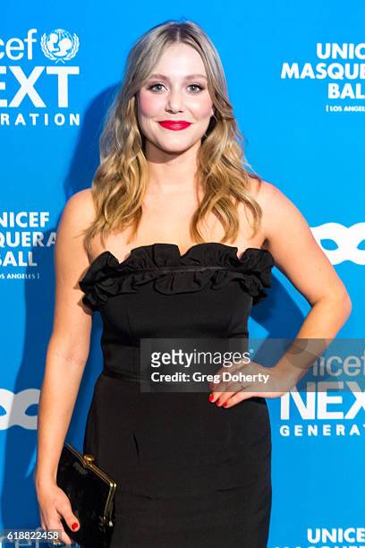 Actress Julianna Guill arrives at the 4th Annual UNICEF Masquerade Ball at Clifton's Cafeteria on October 27, 2016 in Los Angeles, California.