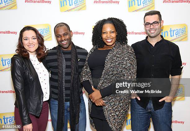 Laurel Harris, Arbender Robinson, Aurelia Williams and Adam Bashian attend the photo Call for 'InTransit' at The New 42nd Street Studios on October...