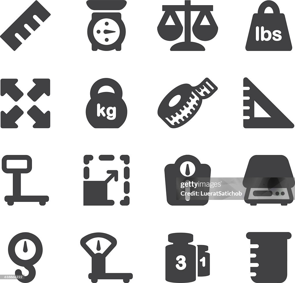 Weights Scales Unit Silhouette icons | EPS10