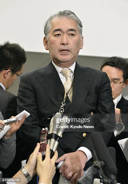 Yokohama, Japan - Takeshi Endo, JGC Corp. Spokesman, answers reporters' questions in Yokohama on Jan. 17 about an unfolding hostage crisis in...