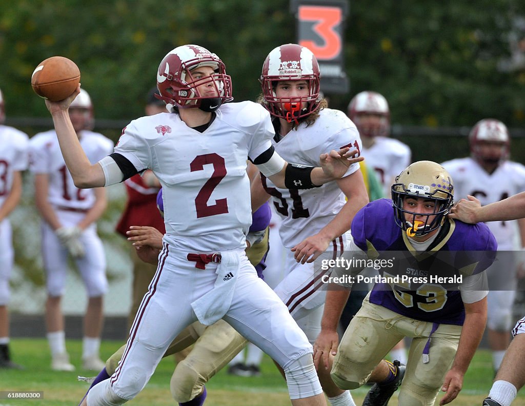 Cheverus vs. Bangor football game. Bangor quarterback Gary Farnham