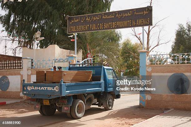 Algeria - A truck carries coffins into a hospital in In Amenas, Algeria, on Jan. 21 following a hostage crisis.