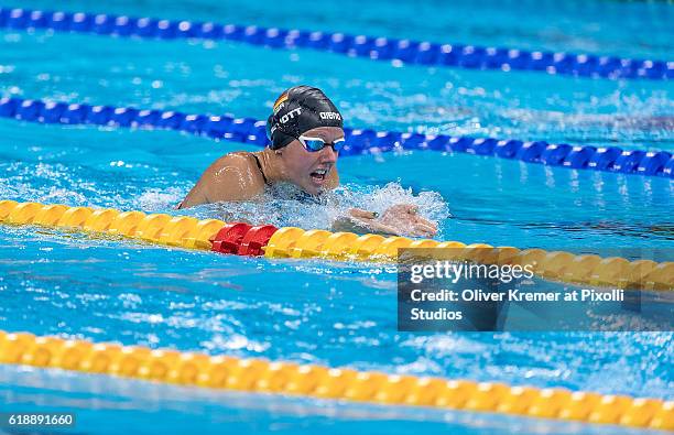 Verena Schott of PSC Berlin e.V./Berlin [paralympic classification: S7/SB5/SM6] giving everything she has on Day 4 of the Rio 2016 Paralympic Games...