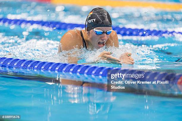 Verena Schott of PSC Berlin e.V./Berlin [paralympic classification: S7/SB5/SM6] giving everything on Day 4 of the Rio 2016 Paralympic Games during...