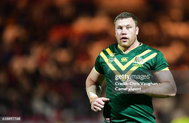 Australia's Shannon Boyd during the Four Nations match between the Australian Kangaroos and Scotland at Lightstream Stadium on October 28, 2016 in...