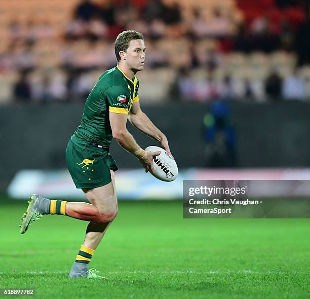 Australia's Matt Moylanduring the Four Nations match between the Australian Kangaroos and Scotland at Lightstream Stadium on October 28, 2016 in...