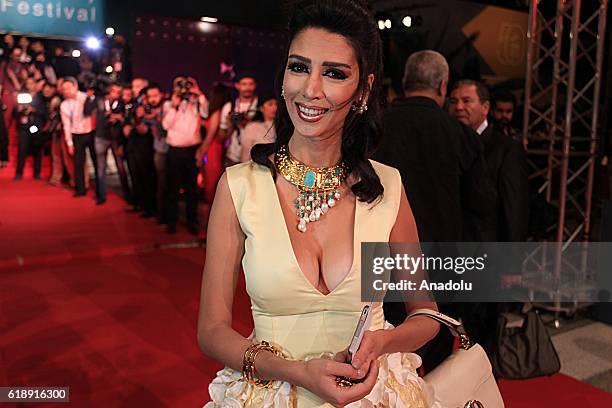 Actress Rim Banna attends opening ceremony of the 27th Carthage Film Festival in Tunis, Tunisia on October 28, 2016.