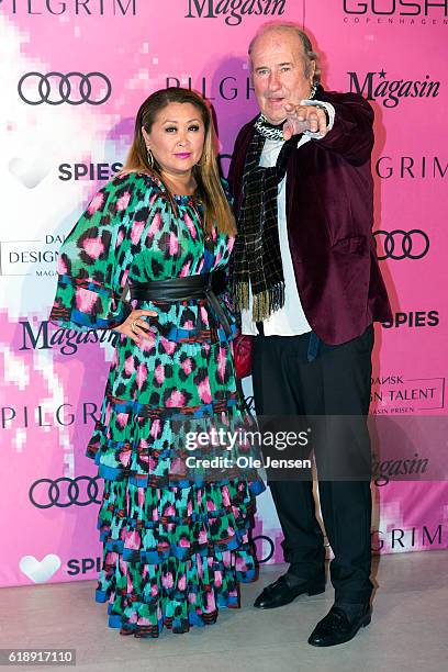 Fashion designer Erk Brandt and movie critic Ann Lind Andersen arrive to the Danish Talent Award 2016 show at the National Gallery on October 27,...