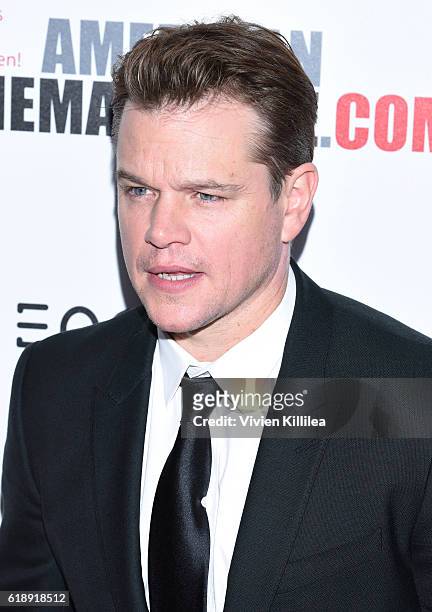 Actor Matt Damon attends the 30th Annual American Cinematheque Awards Gala at The Beverly Hilton Hotel on October 14, 2016 in Beverly Hills,...