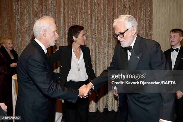 Director/actor Christopher Guest and actor David Hedison attend the 2016 AMD British Academy Britannia Awards presented by Jaguar Land Rover and...