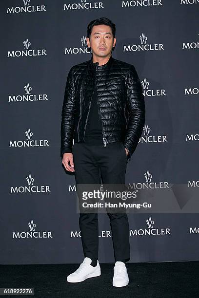 South Korean actor Ha Jung-Woo attends the photocall for "MONCLER" flagship store opening on October 28, 2016 in Seoul, South Korea.
