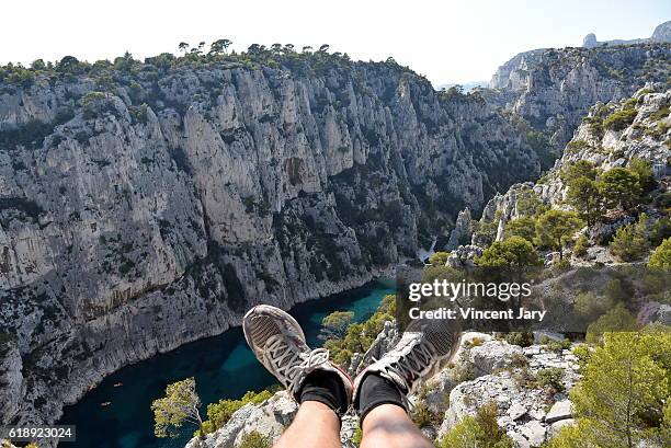 cassis creeks, azur coast, france - calanques stock pictures, royalty-free photos & images