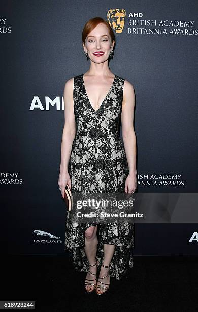 Actress Lotte Verbeek attends the 2016 AMD British Academy Britannia Awards presented by Jaguar Land Rover and American Airlines at The Beverly...