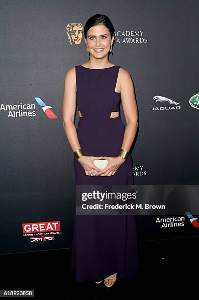 Actress Amber Hodgkiss attends the 2016 AMD British Academy Britannia Awards presented by Jaguar Land Rover and American Airlines at The Beverly...