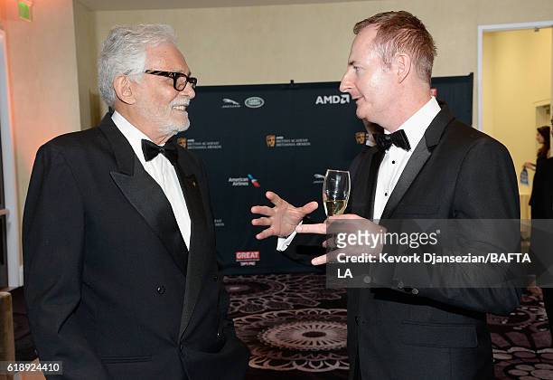 Actor David Hedison and BAFTA LA Chairman of the Board Kieran Breen attend the 2016 AMD British Academy Britannia Awards presented by Jaguar Land...