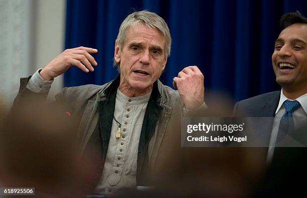 Actor Jeremy Irons participates in the White House 'Math and the Movies' event, which includes a panel discussion and screening of the film "The Man...