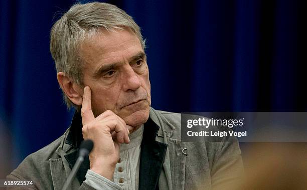 Actor Jeremy Irons participates in the White House 'Math and the Movies' event, which includes a panel discussion and screening of the film "The Man...