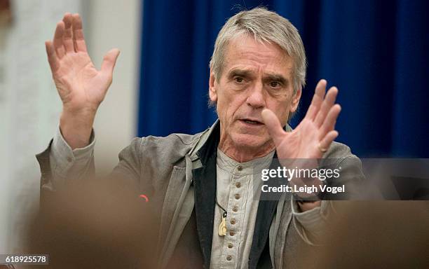 Actor Jeremy Irons participates in the White House 'Math and the Movies' event, which includes a panel discussion and screening of the film "The Man...