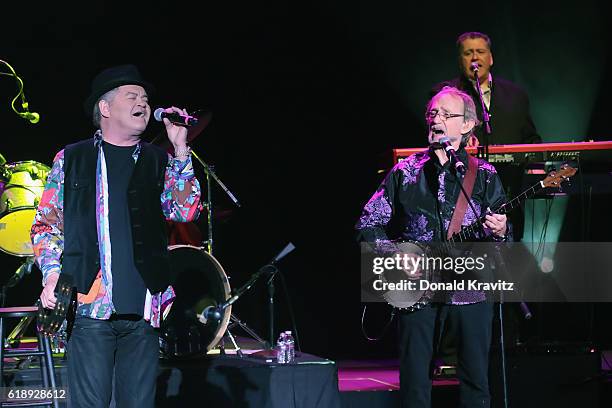 Micky Dolenz and Peter Tork of The Monkees perform in concert at Harrah's Resort on October 28, 2016 in Atlantic City, New Jersey.