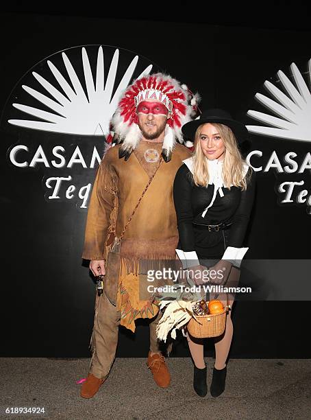 Actress Hilary Duff and Jason Walsh arrive to the Casamigos Halloween Party at a private residence on October 28, 2016 in Beverly Hills, California.