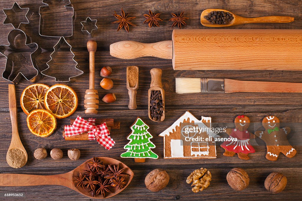 Christmas homemade gingerbread cookies