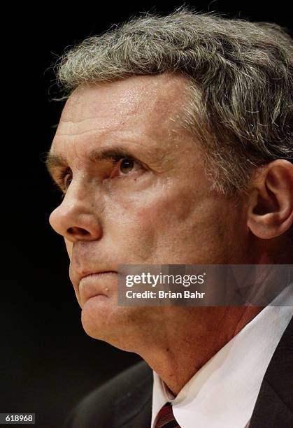 Head coach Gary Williams of the Maryland Terrapins watches against the George Mason Patriots during the West Region first round of the NCAA...