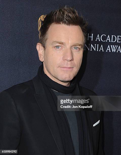 Actor Ewan McGregor arrives at the 2016 AMD British Academy Britannia Awards Presented by Jaguar Land Rover And American Airlines at The Beverly...