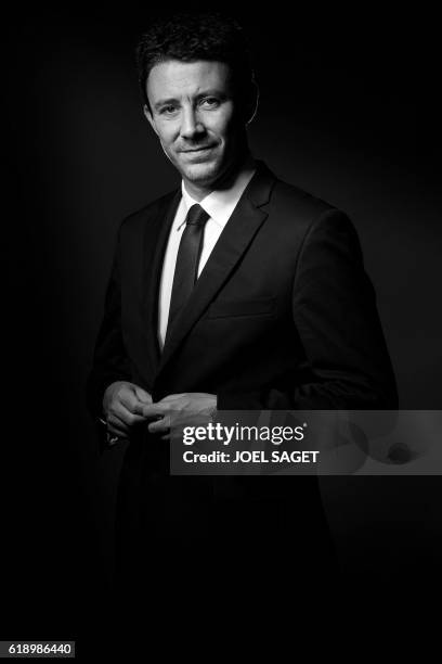 En Marche' political movement's spokesperson Benjamin Griveaux poses on October 14, 2016 in Paris.