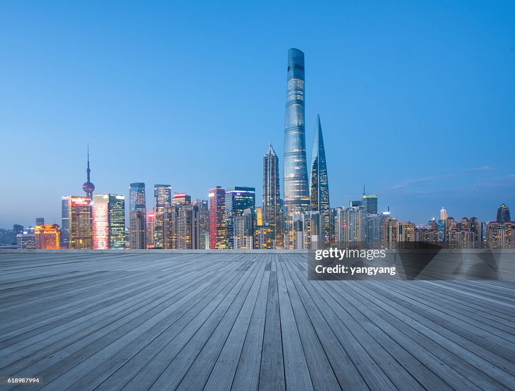 Bokeh background of shanghai Cityscape