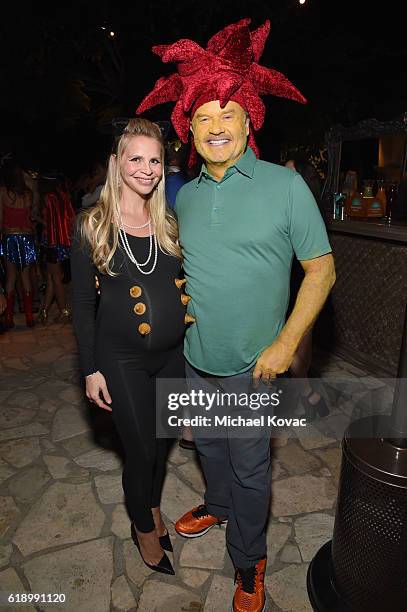 Kayte Walsh and actor Kelsey Grammer attend the Casamigos Halloween Party at a private residence on October 28, 2016 in Beverly Hills, California.