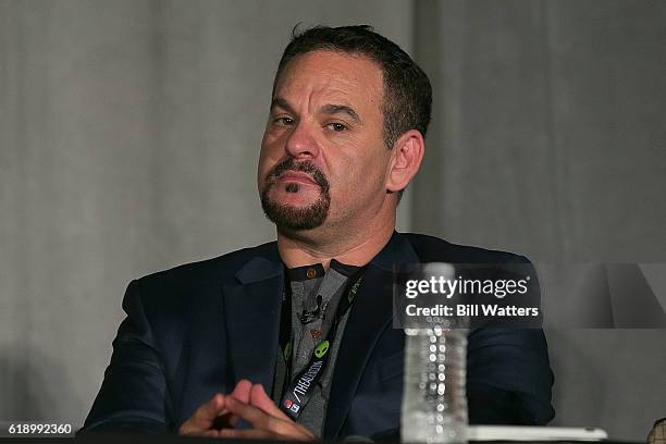 Executive Producer David Silver speaks on the Ancient Alien's spotlight panel at Alien Con at the Santa Clara Convention Center on October 28, 2016...